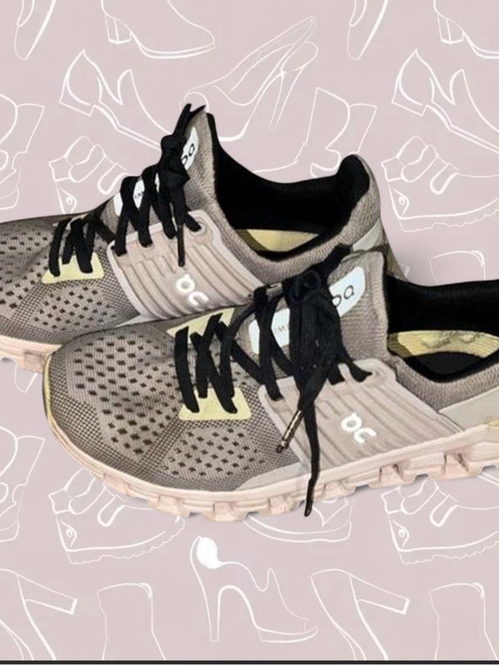 On Running Women's Athletic Sneakers - Grey with Black and Mint Accents